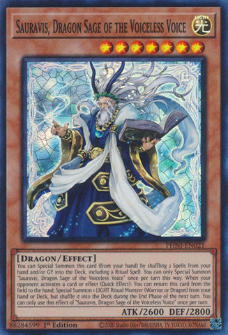 Sauravis, Dragon Sage of the Voiceless Voice [PHNI-EN021] Super Rare - Card Brawlers | Quebec | Canada | Yu-Gi-Oh!