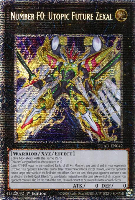 zexal yugioh card Number F0: Utopic Future Zexal (Starlight Rare) [DUAD-EN042] Starlight Rare
