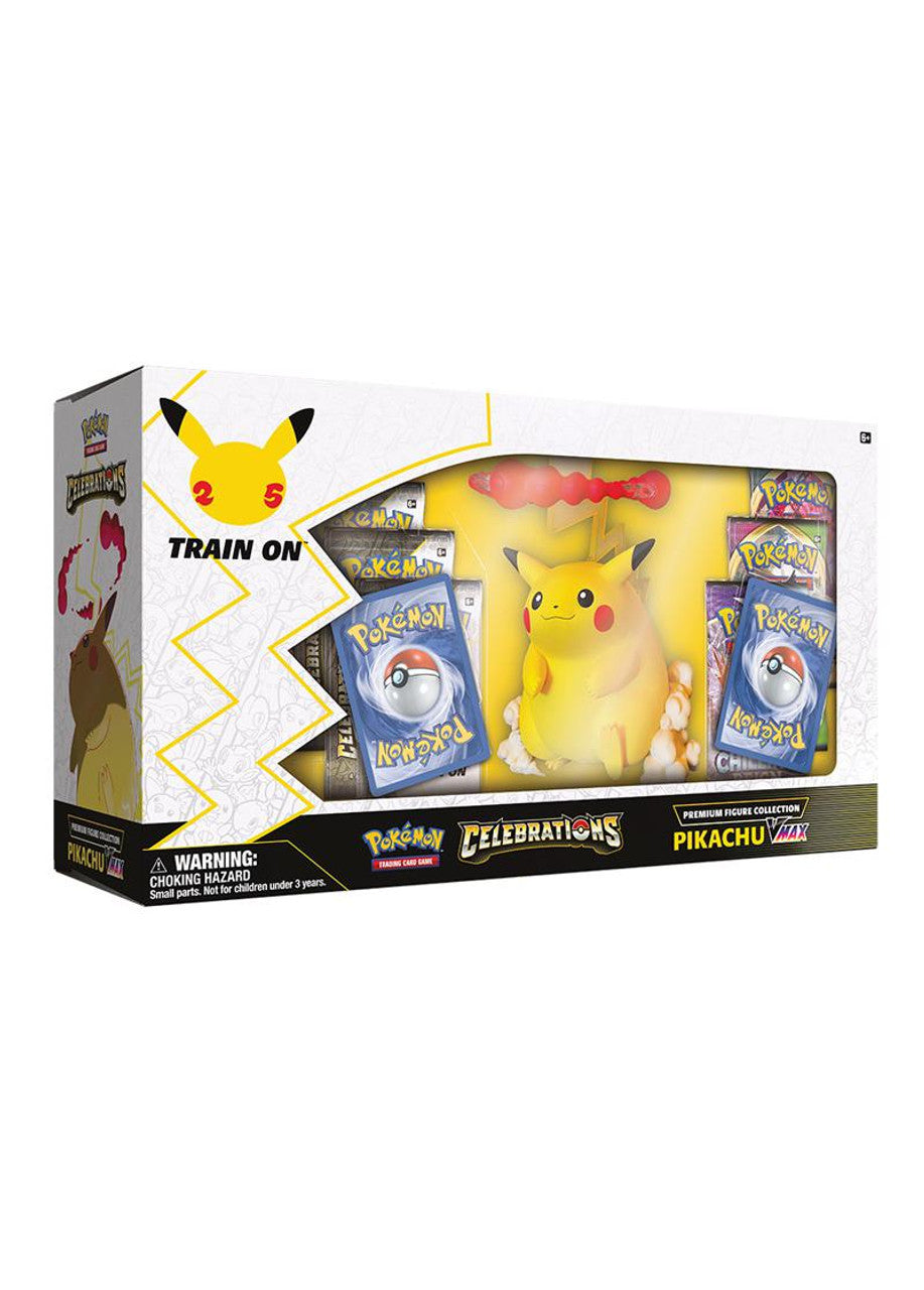 pokemon cards pikachu vmax box Pokémon TCG: Celebrations Pikachu Vmax Premium Figure Box – Card Brawlers