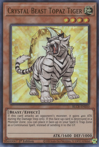 Crystal Beast Topaz Tiger [BLCR-EN050] Ultra Rare - Card Brawlers | Quebec | Canada | Yu-Gi-Oh!