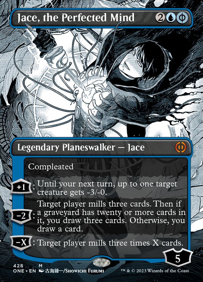 Jace, the Perfected Mind (Borderless Manga Step-and-Compleat Foil) [Phyrexia: All Will Be One] - Magic: The Gathering - Card Brawlers | Quebec | Canada |
