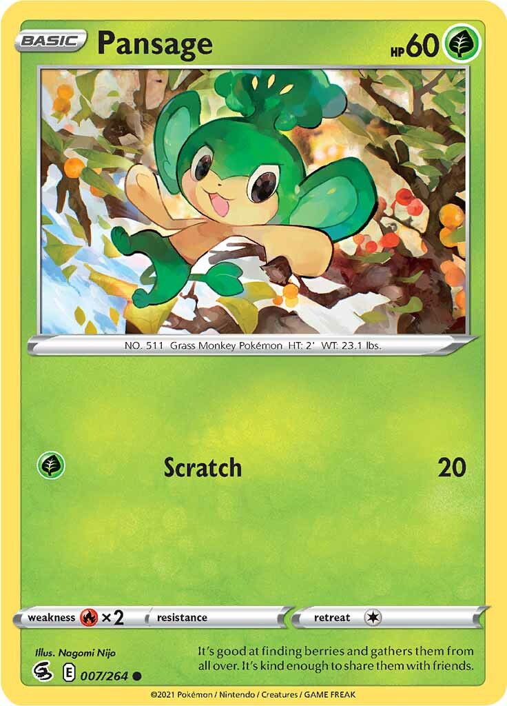 Pansage (007/264) [Sword & Shield: Fusion Strike] - Pokémon - Card Brawlers | Quebec | Canada |