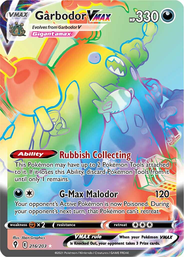 Garbodor VMAX (216/203) [Sword & Shield: Evolving Skies] - Pokémon - Card Brawlers | Quebec | Canada |
