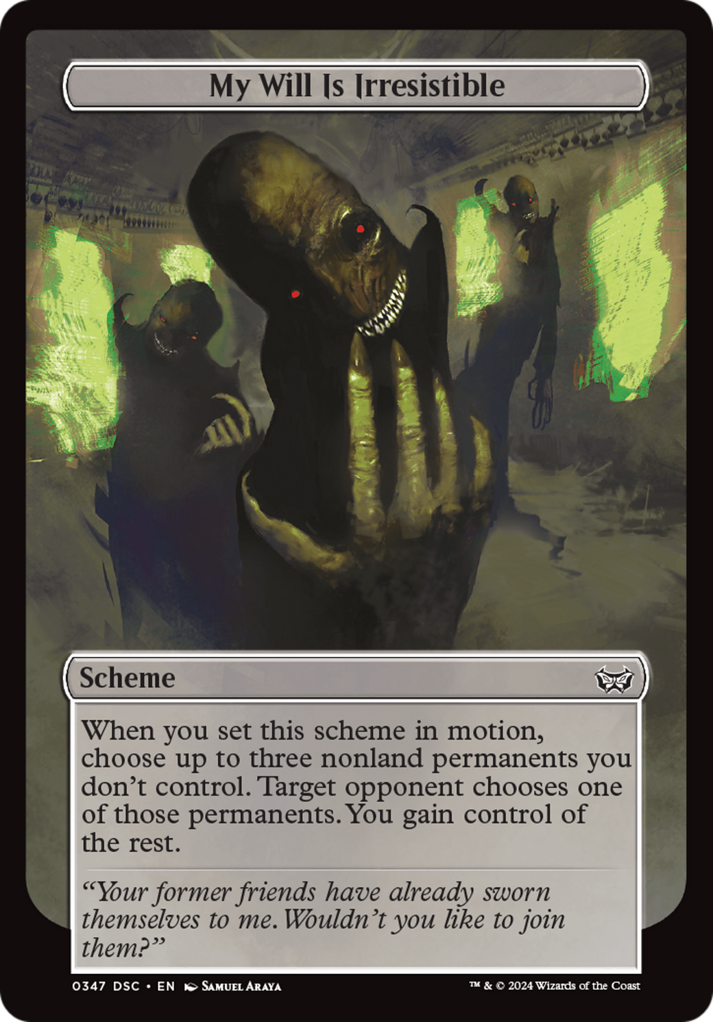 My Will Is Irresistible (Full Art) [Duskmourn: Archenemy] - Magic: The Gathering - Card Brawlers | Quebec | Canada |