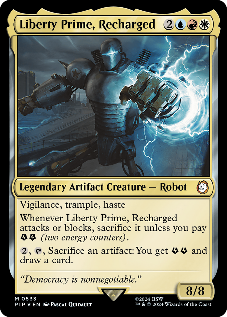 Liberty Prime, Recharged (Surge Foil) [Fallout] - Magic: The Gathering - Card Brawlers | Quebec | Canada |