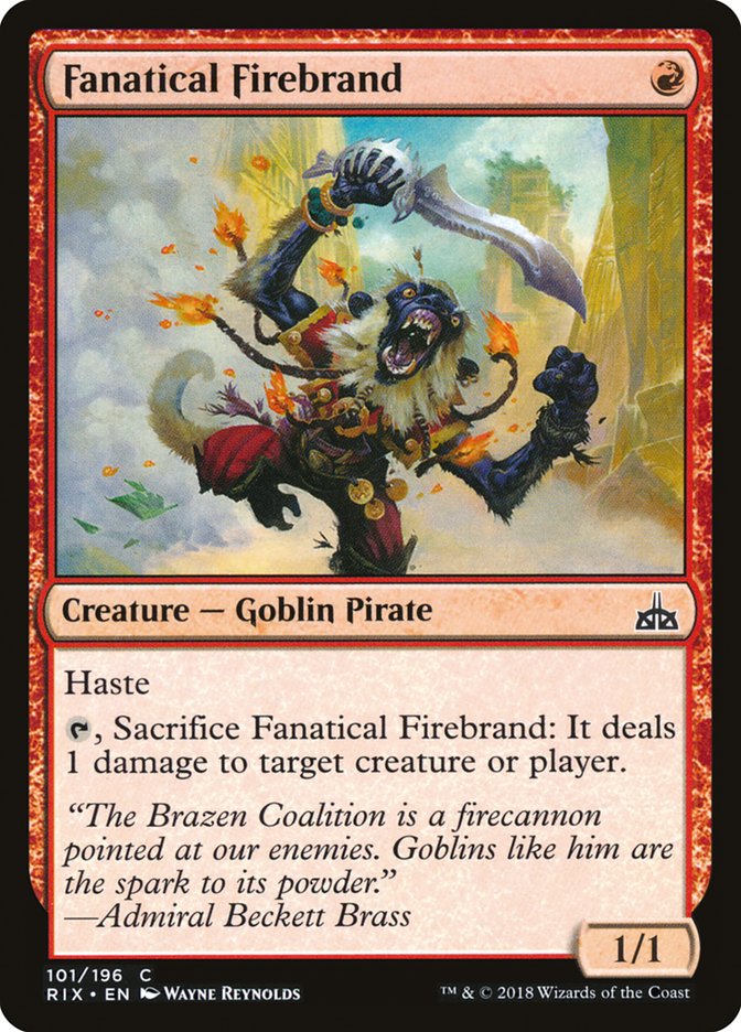 Fanatical Firebrand [Rivals of Ixalan] - Magic: The Gathering - Card Brawlers | Quebec | Canada |