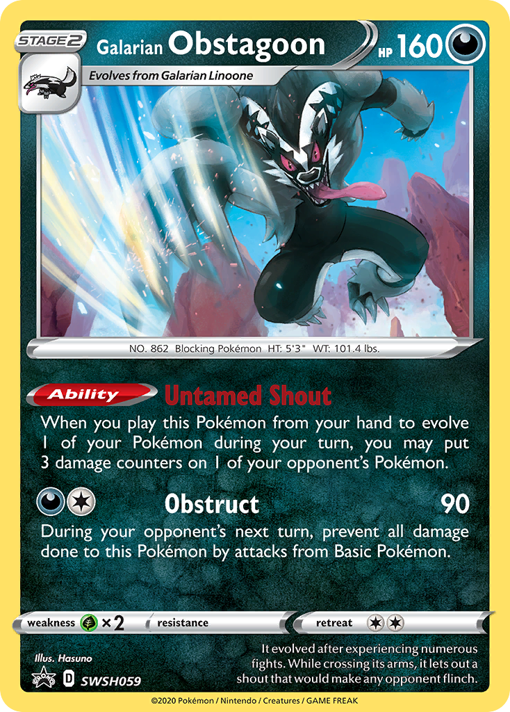 Galarian Obstagoon (SWSH059) [Sword & Shield: Black Star Promos] - Pokémon - Card Brawlers | Quebec | Canada |