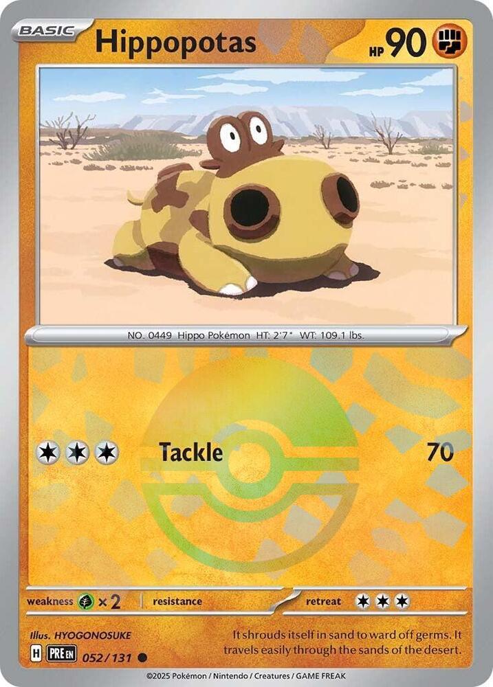 Hippopotas (052/131) (Poke Ball Pattern) [Scarlet & Violet: Prismatic Evolutions] - Pokémon - Card Brawlers | Quebec | Canada |
