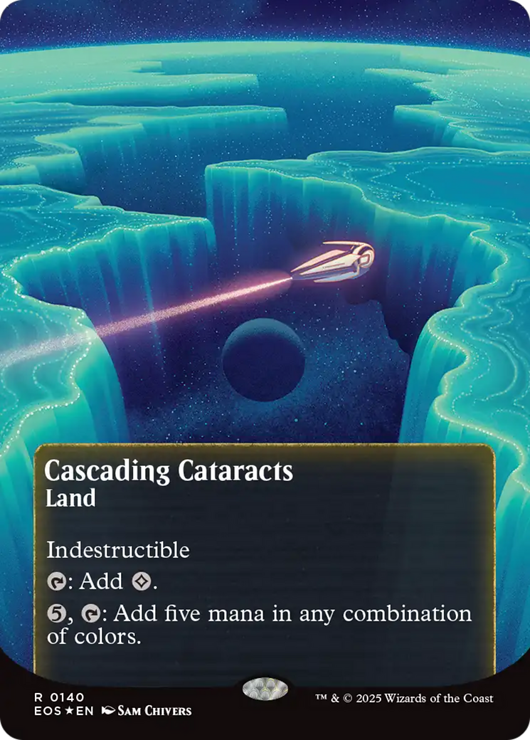 Cascading Cataracts (0140) (Borderless) (Galaxy Foil) [Edge of Eternities: Stellar Sights] - Magic: The Gathering - Card Brawlers | Quebec | Canada |