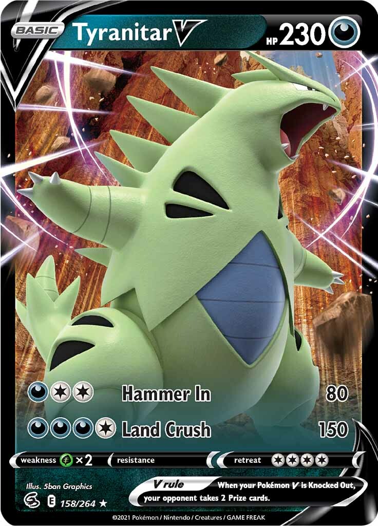 Tyranitar V (158/264) [Sword & Shield: Fusion Strike] - Pokémon - Card Brawlers | Quebec | Canada |