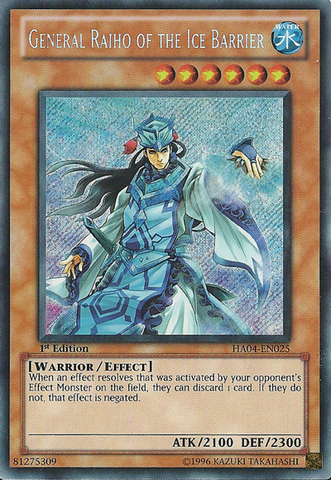 General Raiho of the Ice Barrier [HA04-EN025] Secret Rare - Yu-Gi-Oh! - Card Brawlers | Quebec | Canada |