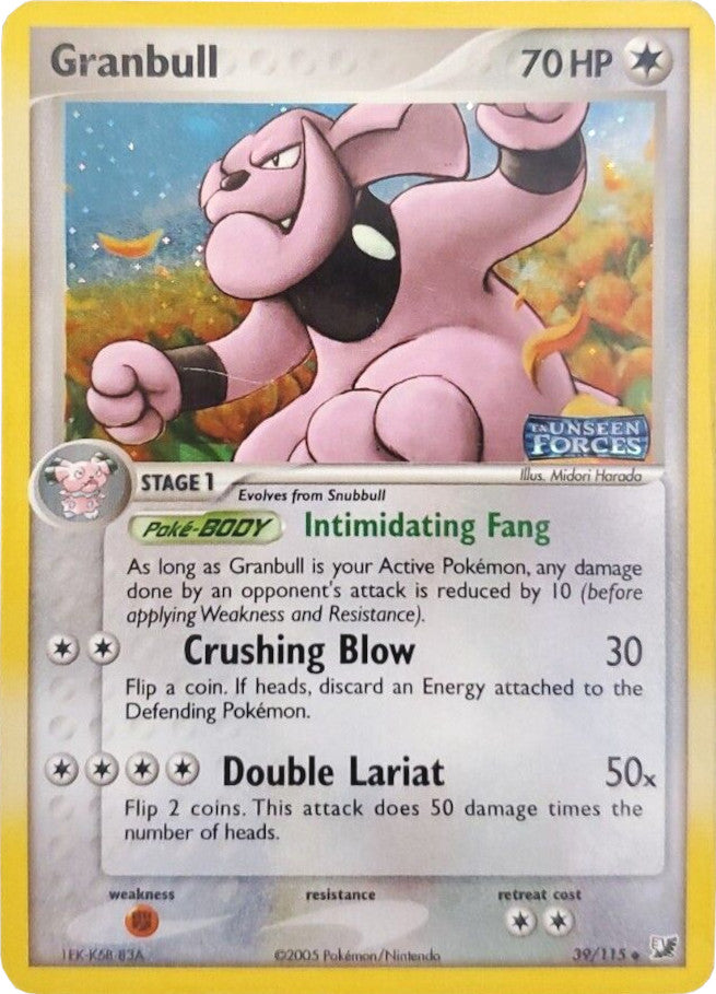 Granbull (39/115) (Stamped) [EX: Unseen Forces] - Pokémon - Card Brawlers | Quebec | Canada |