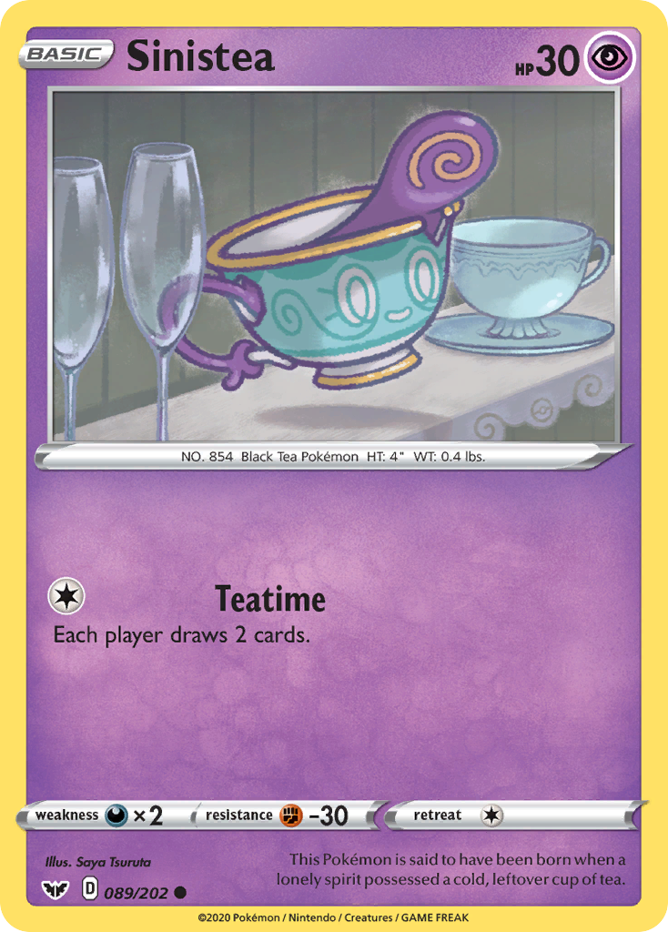 Sinistea (089/202) [Sword & Shield: Base Set] - Pokémon - Card Brawlers | Quebec | Canada |
