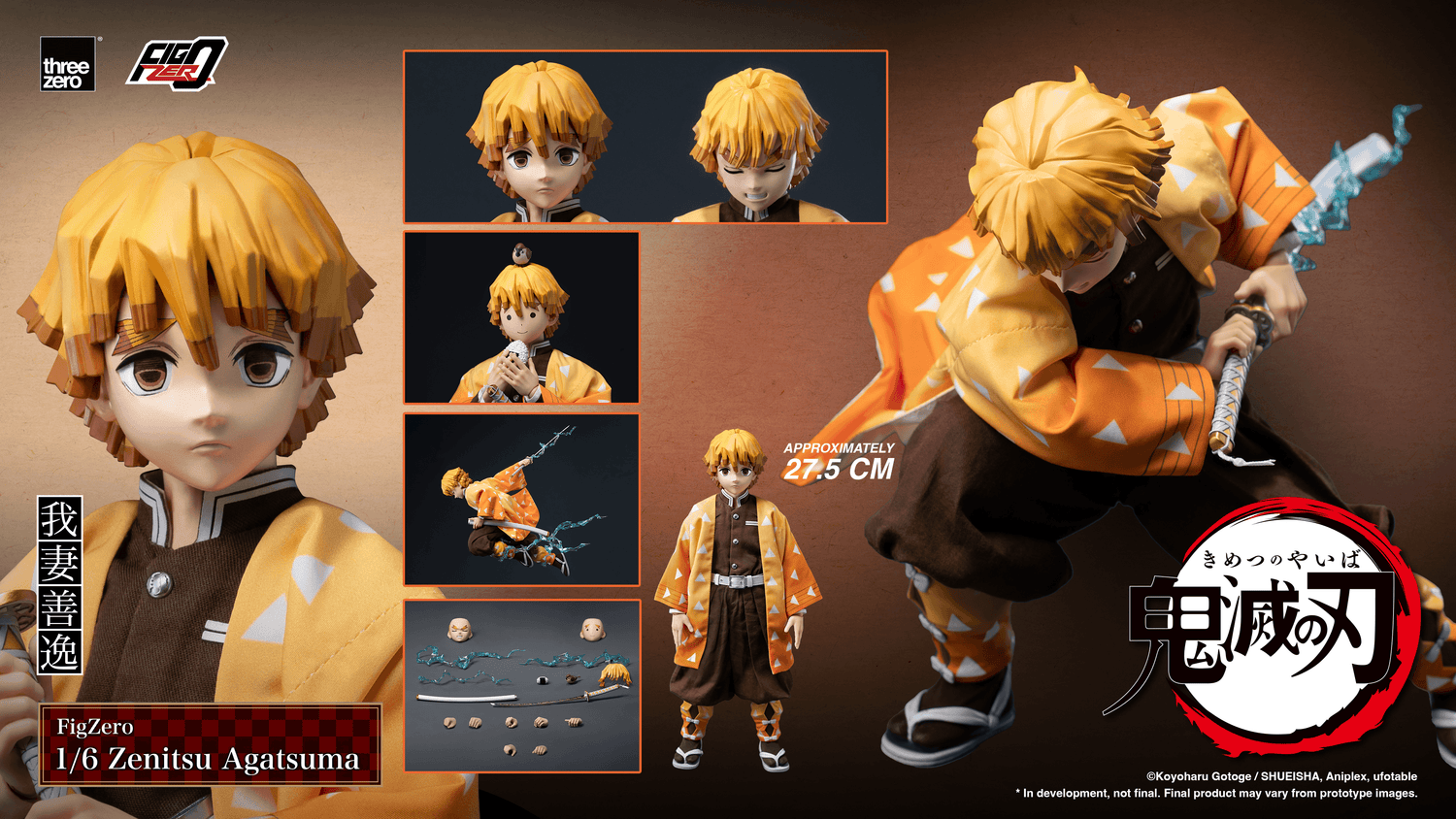 Threezero - Demon Slayer - Yaiba FigZero - 1/6 Zenitsu Agatsuma - (PREORDER) December 31, 2026