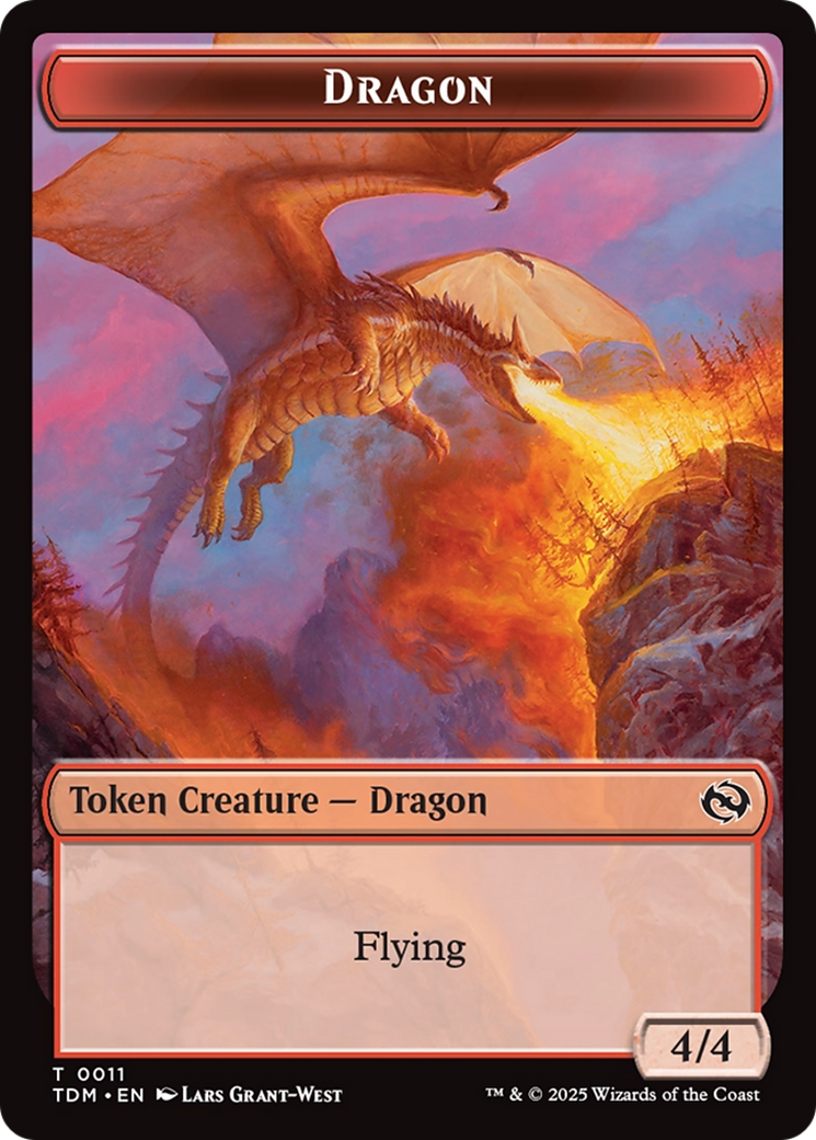 Dragon (0011) // Warrior Double-Sided Token [Tarkir: Dragonstorm Tokens] - Magic: The Gathering - Card Brawlers | Quebec | Canada |