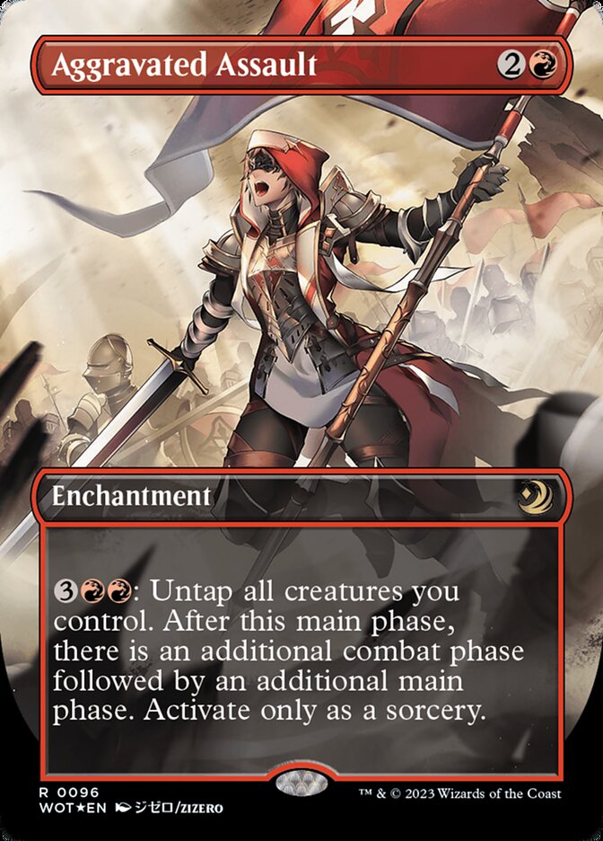 Aggravated Assault (Anime Borderless) (Confetti Foil) [Wilds of Eldraine: Enchanting Tales] - Magic: The Gathering - Card Brawlers | Quebec | Canada |