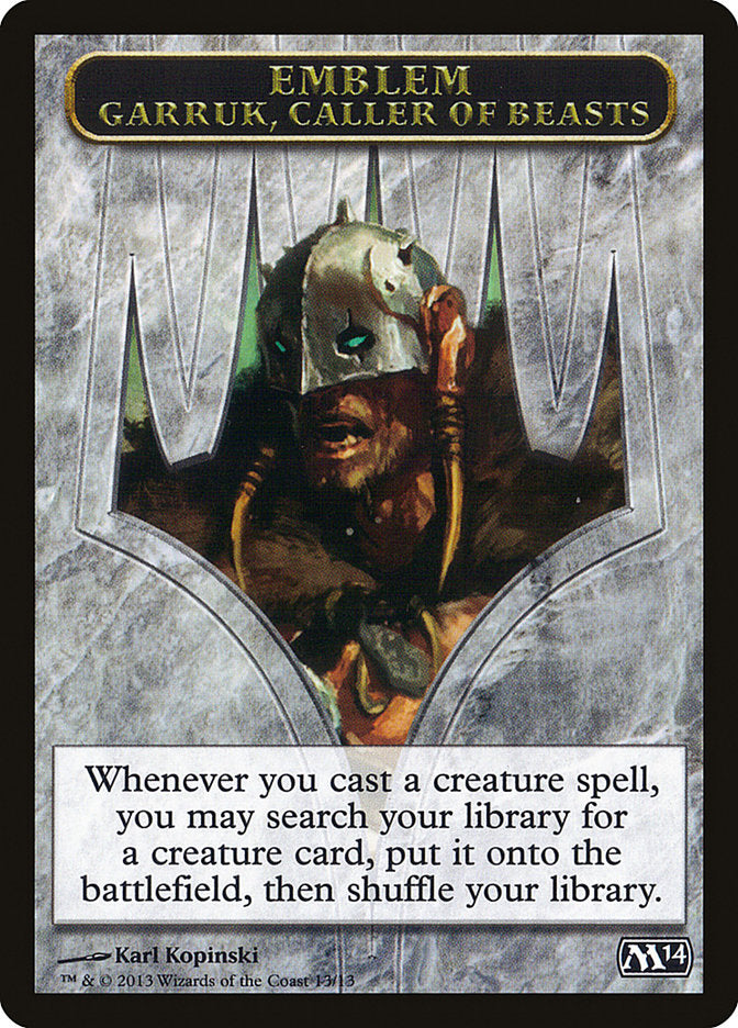 Garruk, Caller of Beasts Emblem [Magic 2014 Tokens] - Magic: The Gathering - Card Brawlers | Quebec | Canada |