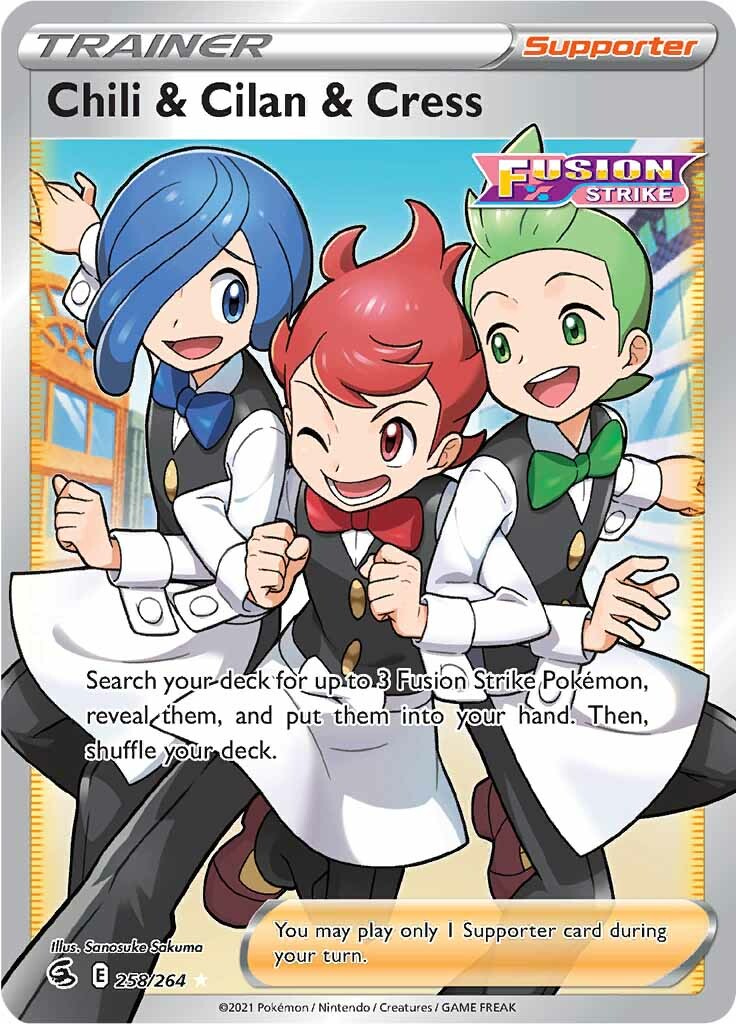 Chili & Cilan & Cress (258/264) [Sword & Shield: Fusion Strike] - Pokémon - Card Brawlers | Quebec | Canada |