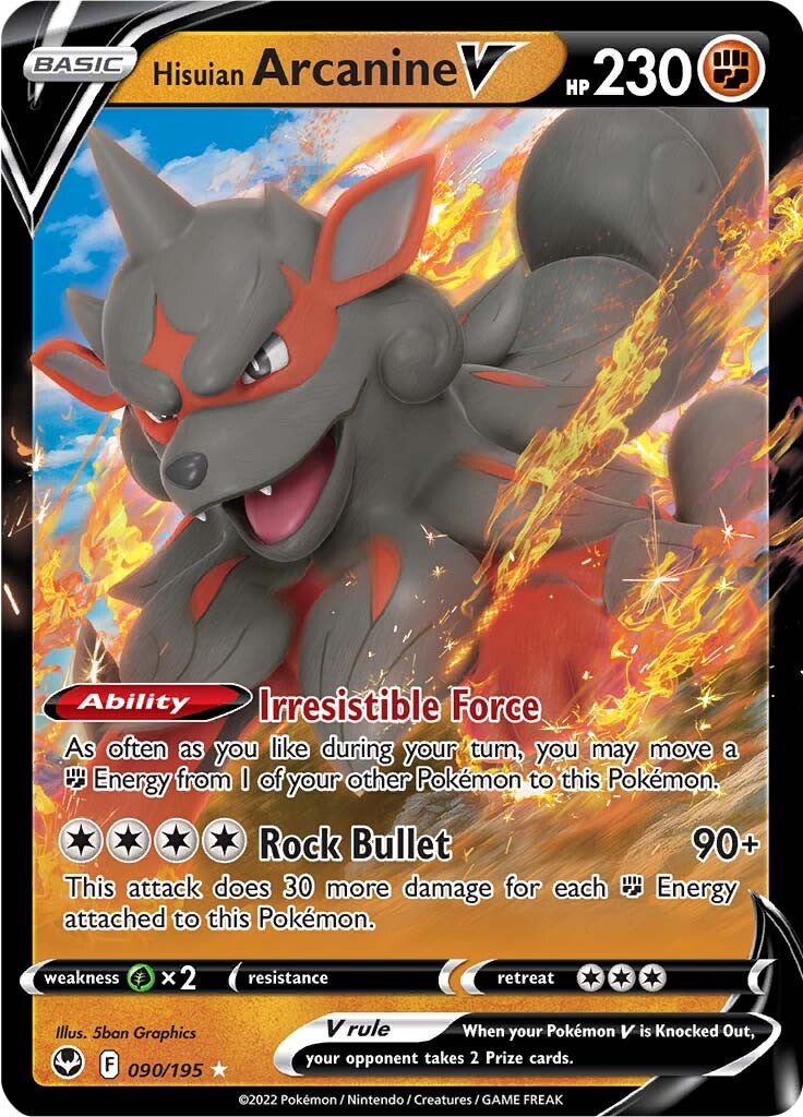 Hisuian Arcanine V (090/195) [Sword & Shield: Silver Tempest] - Pokémon - Card Brawlers | Quebec | Canada |