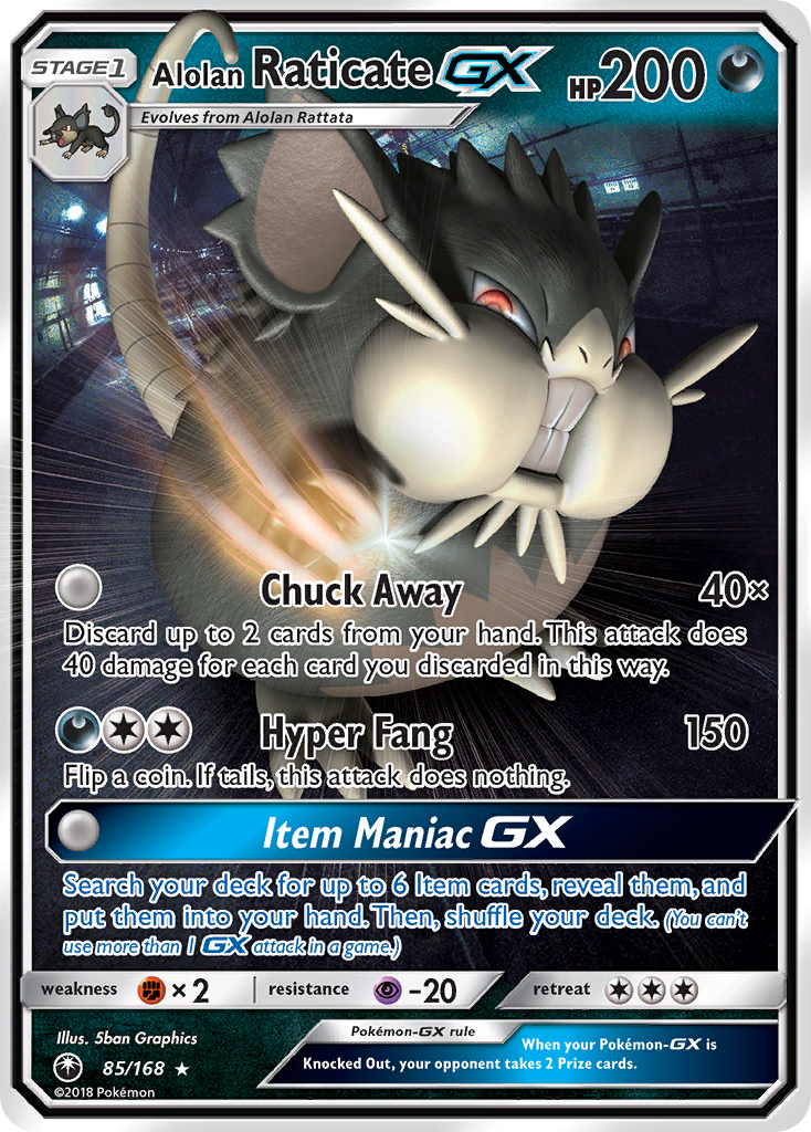 Alolan Raticate GX (85/168) [Sun & Moon: Celestial Storm] - Pokémon - Card Brawlers | Quebec | Canada |