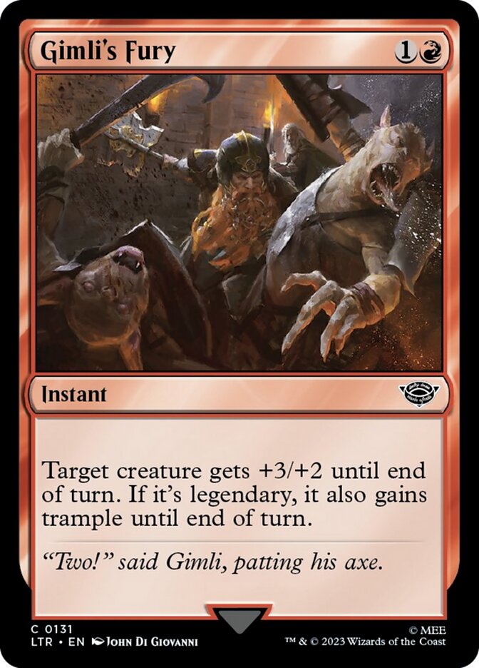 Gimli's Fury [The Lord of the Rings: Tales of Middle-Earth] - Magic: The Gathering - Card Brawlers | Quebec | Canada |