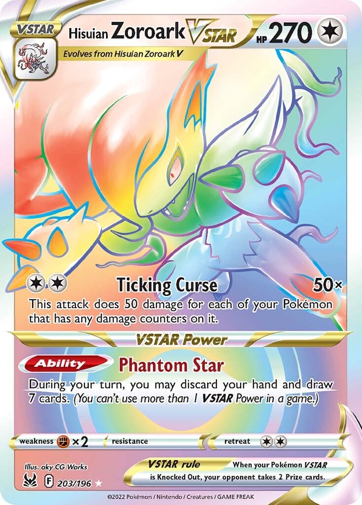 Hisuian Zoroark VSTAR (203/196) [Sword & Shield: Lost Origin] - Pokémon - Card Brawlers | Quebec | Canada |