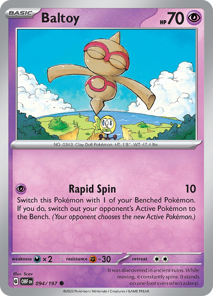Baltoy (094/197) [Scarlet & Violet: Obsidian Flames] - Pokémon - Card Brawlers | Quebec | Canada |