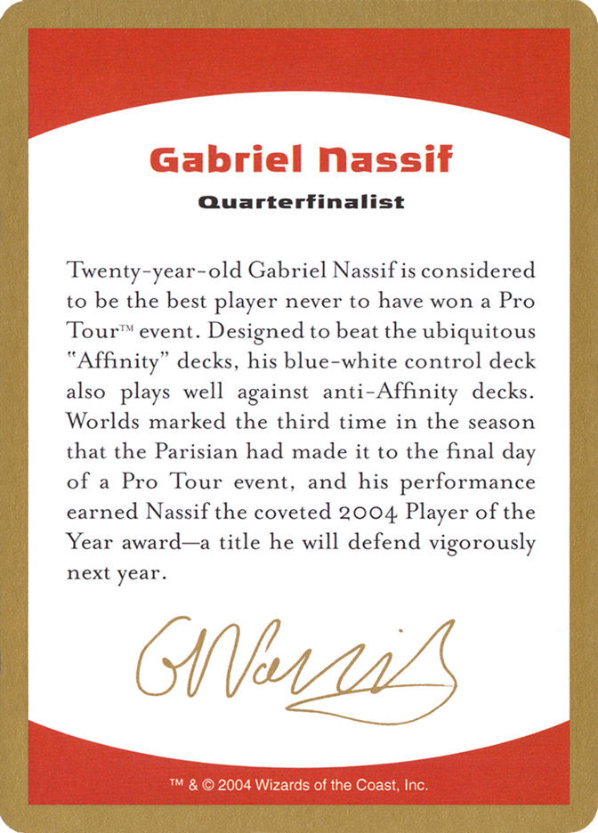 Gabriel Nassif Bio [World Championship Decks 2004] - Magic: The Gathering - Card Brawlers | Quebec | Canada |