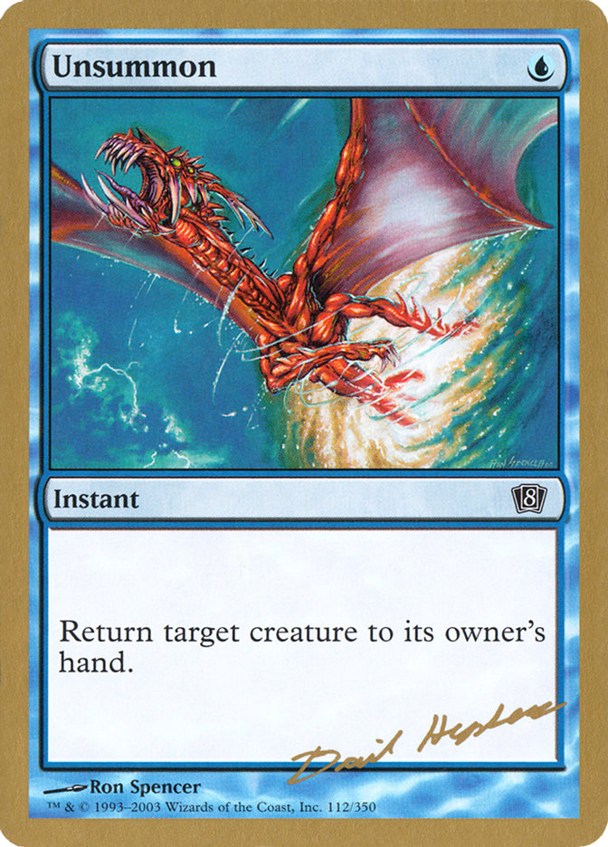 Unsummon (Dave Humpherys) [World Championship Decks 2003] - Magic: The Gathering - Card Brawlers | Quebec | Canada |