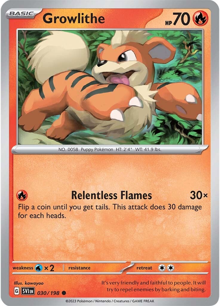 Growlithe (030/198) [Scarlet & Violet: Base Set] - Pokémon - Card Brawlers | Quebec | Canada |