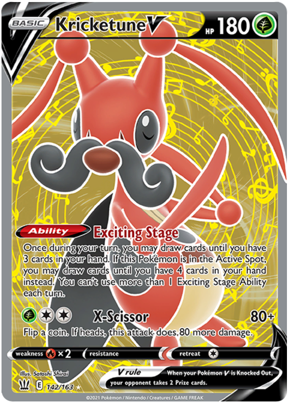 Kricketune V (142/163) [Sword & Shield: Battle Styles] - Pokémon - Card Brawlers | Quebec | Canada |