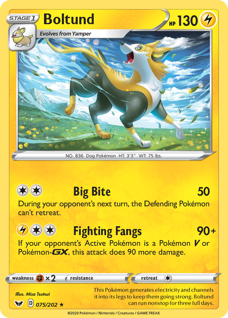 Boltund (075/202) [Sword & Shield: Base Set] - Pokémon - Card Brawlers | Quebec | Canada |