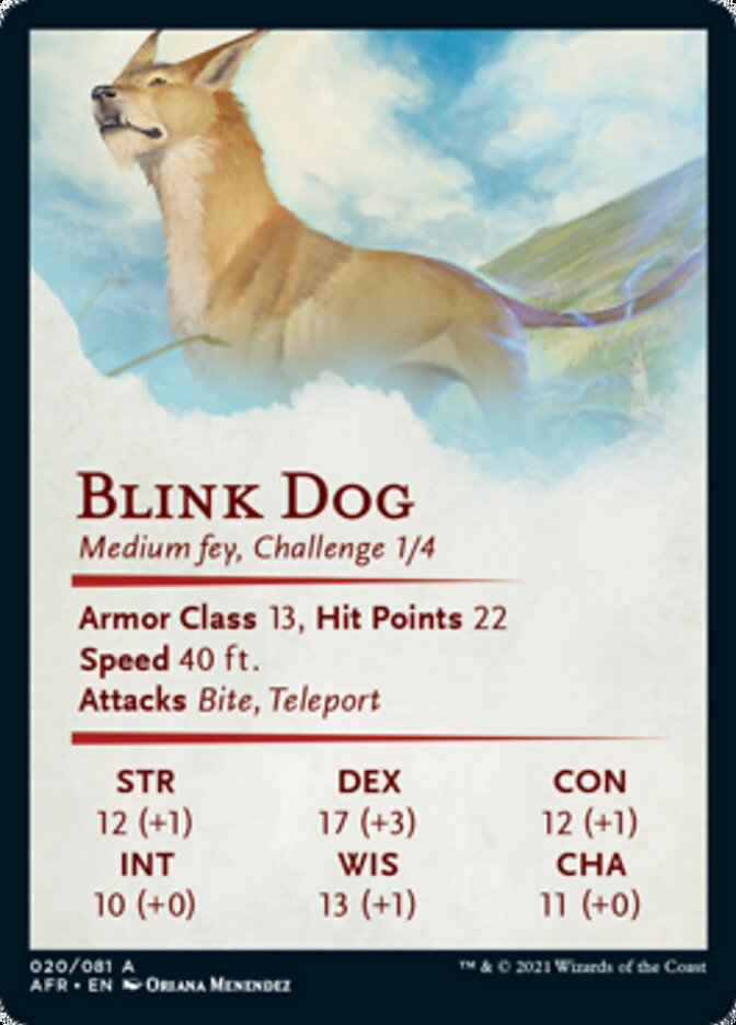 Blink Dog Art Card [Dungeons & Dragons: Adventures in the Forgotten Realms Art Series] - Magic: The Gathering - Card Brawlers | Quebec | Canada |