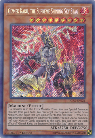 Gizmek Kaku, the Supreme Shining Sky Stag [IGAS-EN024] Secret Rare - Yu-Gi-Oh! - Card Brawlers | Quebec | Canada |