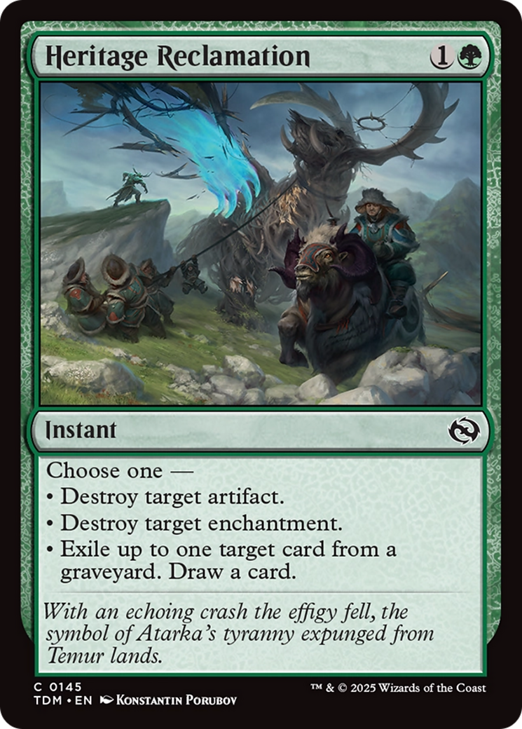 Heritage Reclamation [Tarkir: Dragonstorm] - Magic: The Gathering - Card Brawlers | Quebec | Canada |