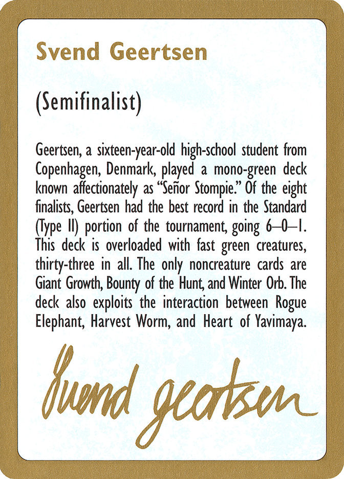 Svend Geertsen Bio [World Championship Decks 1997] - Magic: The Gathering - Card Brawlers | Quebec | Canada |