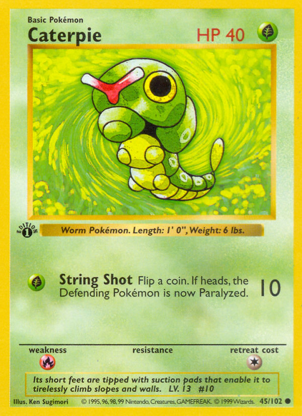 Caterpie (45/102) (Shadowless) [Base Set 1st Edition] - Pokémon - Card Brawlers | Quebec | Canada |