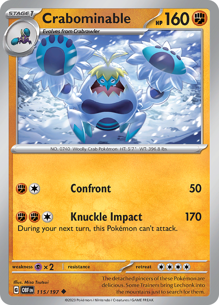 Crabominable (115/197) [Scarlet & Violet: Obsidian Flames] - Pokémon - Card Brawlers | Quebec | Canada |
