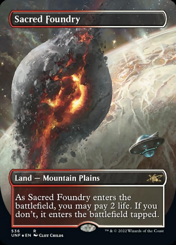 Sacred Foundry (Borderless) (Galaxy Foil) [Unfinity] - Magic: The Gathering - Card Brawlers | Quebec | Canada |