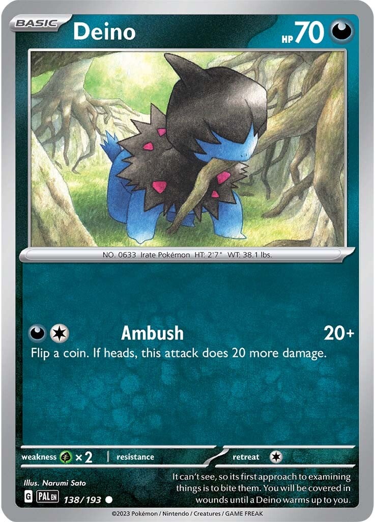 Deino (138/193) [Scarlet & Violet: Paldea Evolved] - Pokémon - Card Brawlers | Quebec | Canada |