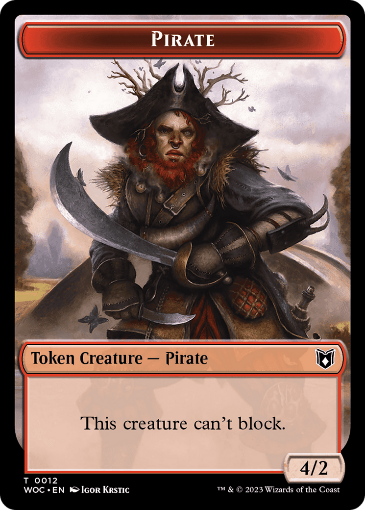 Pirate // Human Soldier Double-Sided Token [Wilds of Eldraine Commander Tokens] - Magic: The Gathering - Card Brawlers | Quebec | Canada |