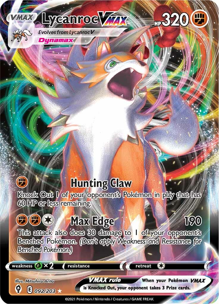 Lycanroc VMAX (092/203) [Sword & Shield: Evolving Skies] - Pokémon - Card Brawlers | Quebec | Canada |