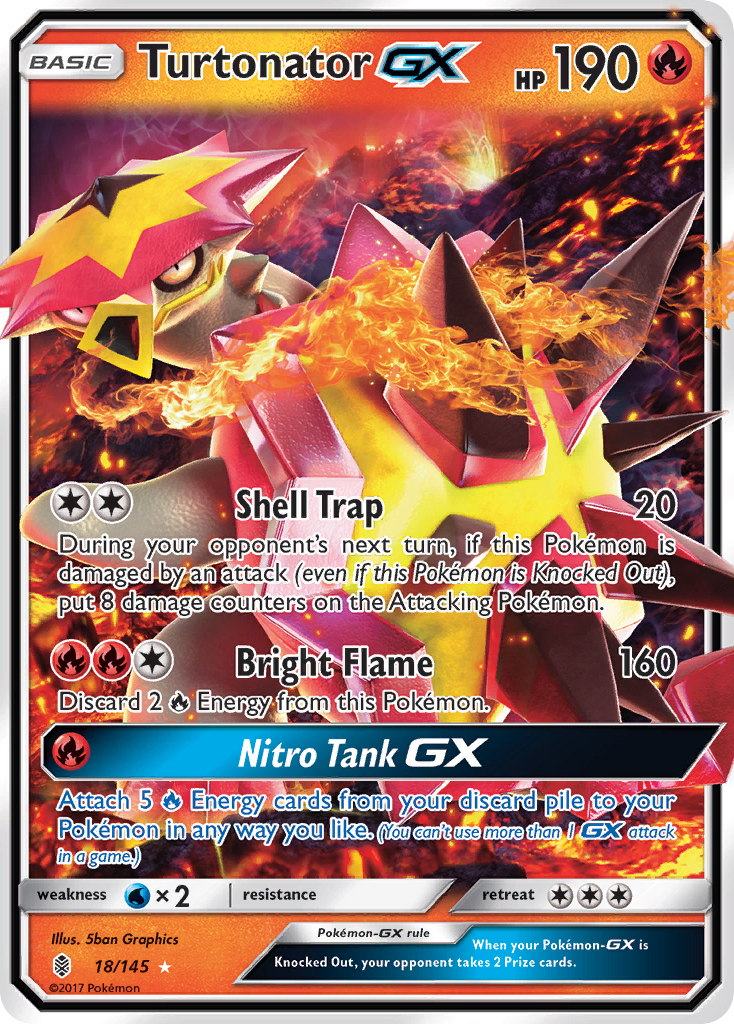 Turtonator GX (18/145) [Sun & Moon: Guardians Rising] - Pokémon - Card Brawlers | Quebec | Canada |