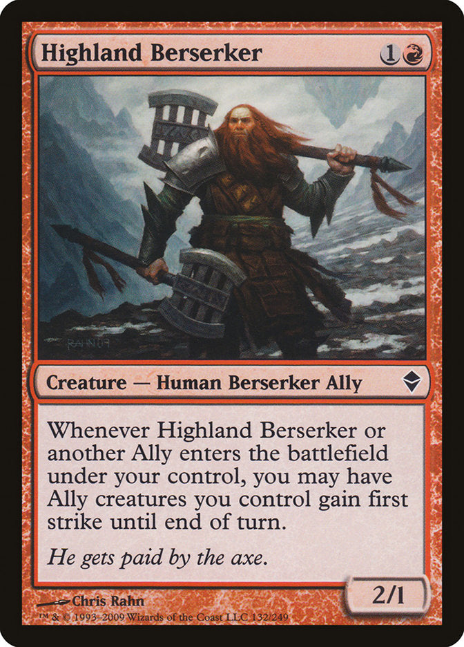 Highland Berserker [Zendikar] - Magic: The Gathering - Card Brawlers | Quebec | Canada |