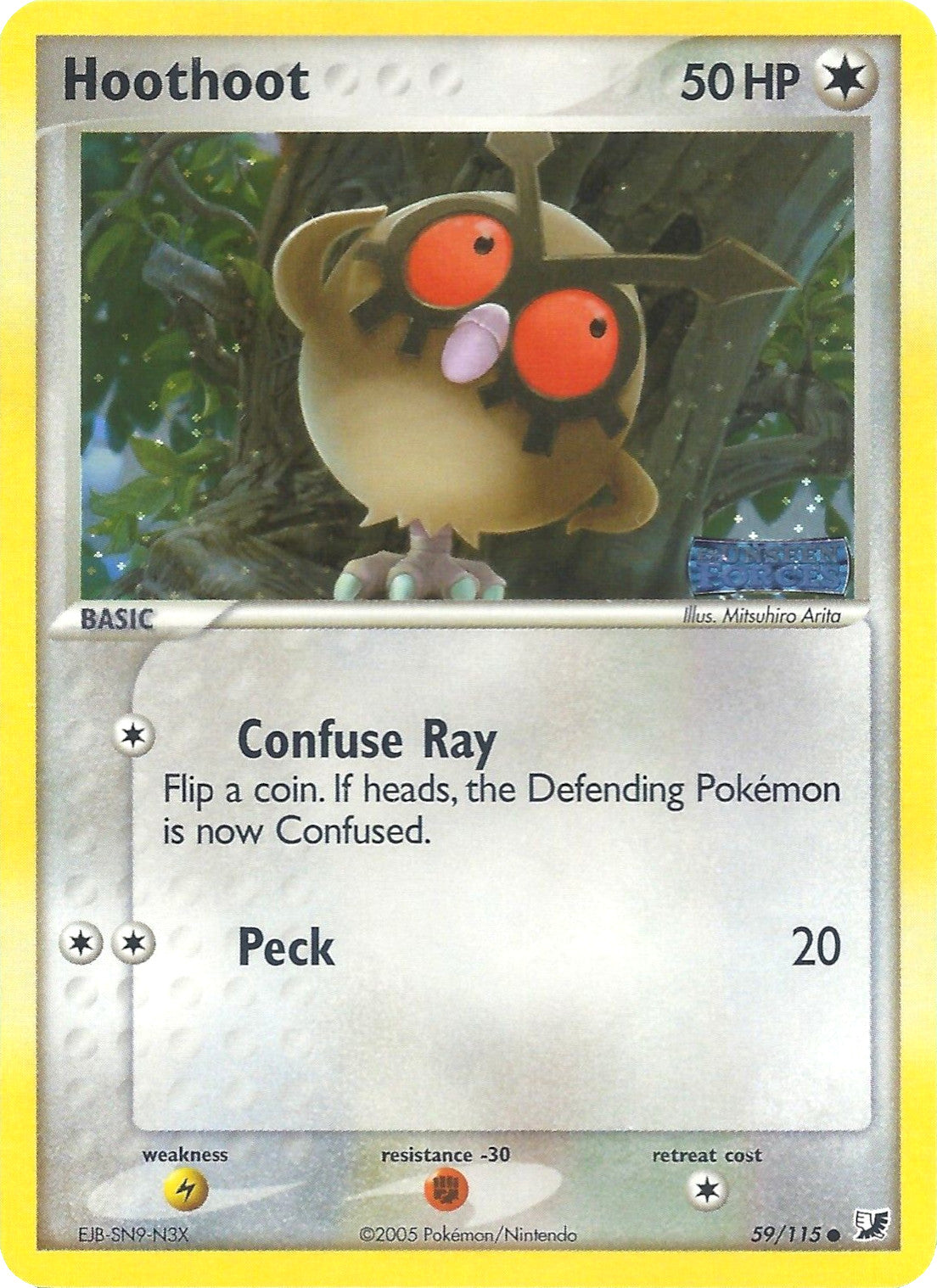 Hoothoot (59/115) (Stamped) [EX: Unseen Forces] - Pokémon - Card Brawlers | Quebec | Canada |