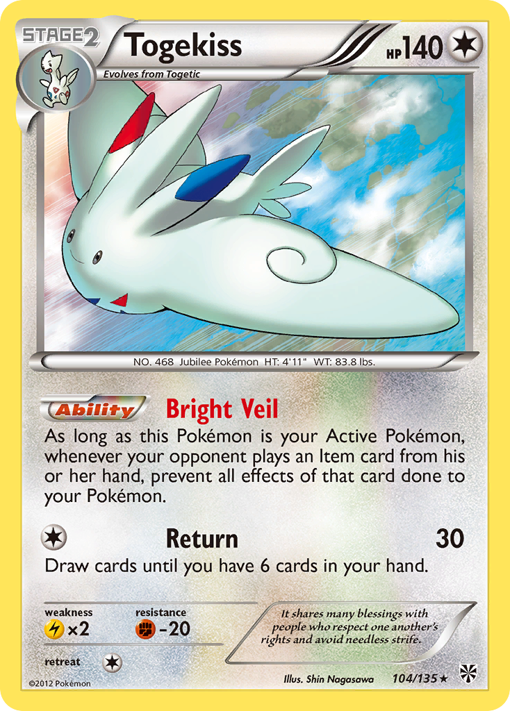 Togekiss (104/135) [Black & White: Plasma Storm] - Pokémon - Card Brawlers | Quebec | Canada |