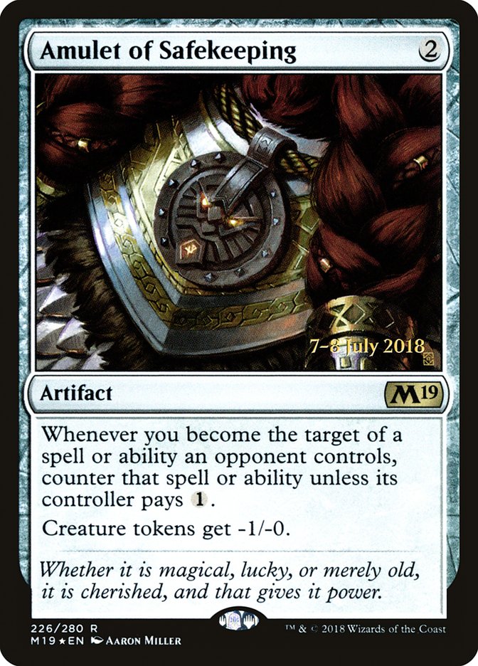Amulet of Safekeeping [Core Set 2019 Prerelease Promos] - Magic: The Gathering - Card Brawlers | Quebec | Canada |