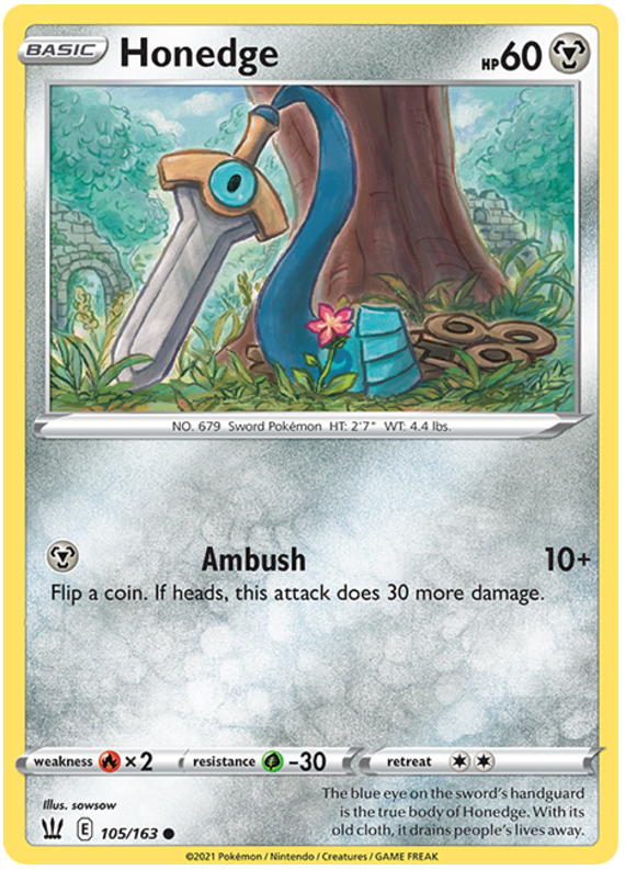 Honedge (105/163) [Sword & Shield: Battle Styles] - Pokémon - Card Brawlers | Quebec | Canada |