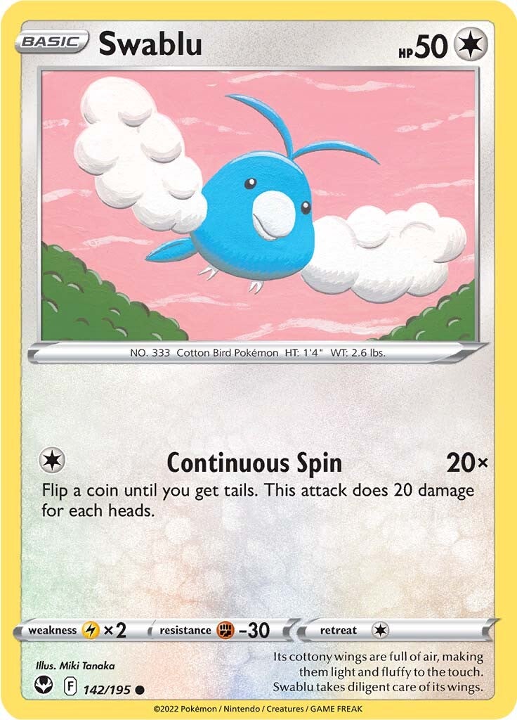 Swablu (142/195) [Sword & Shield: Silver Tempest] - Pokémon - Card Brawlers | Quebec | Canada |