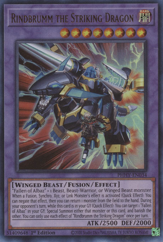 Rindbrumm the Striking Dragon [PHHY-EN034] Ultra Rare - Yu-Gi-Oh! - Card Brawlers | Quebec | Canada |